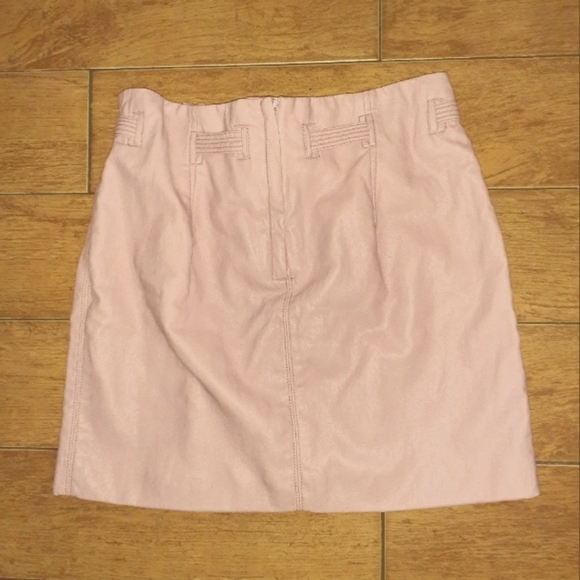 Free People Mauve Swoon Paperbag Faux Leather Skirt Size 12 - Picture 4 of 11